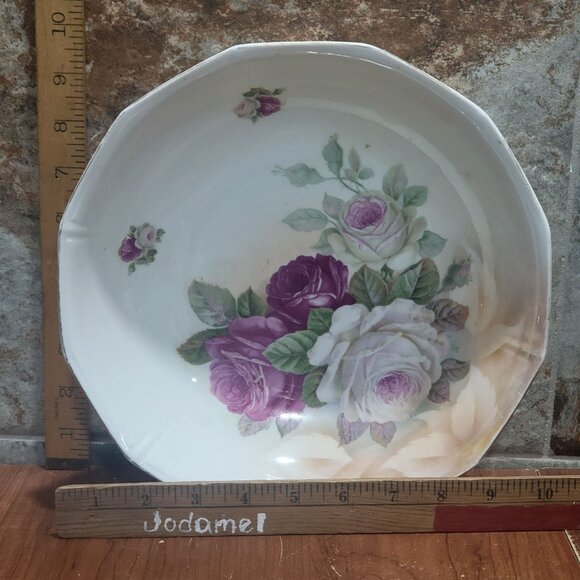 Vintage Porcelain Rose Serving Bowl Germany - Picture 8 of 12